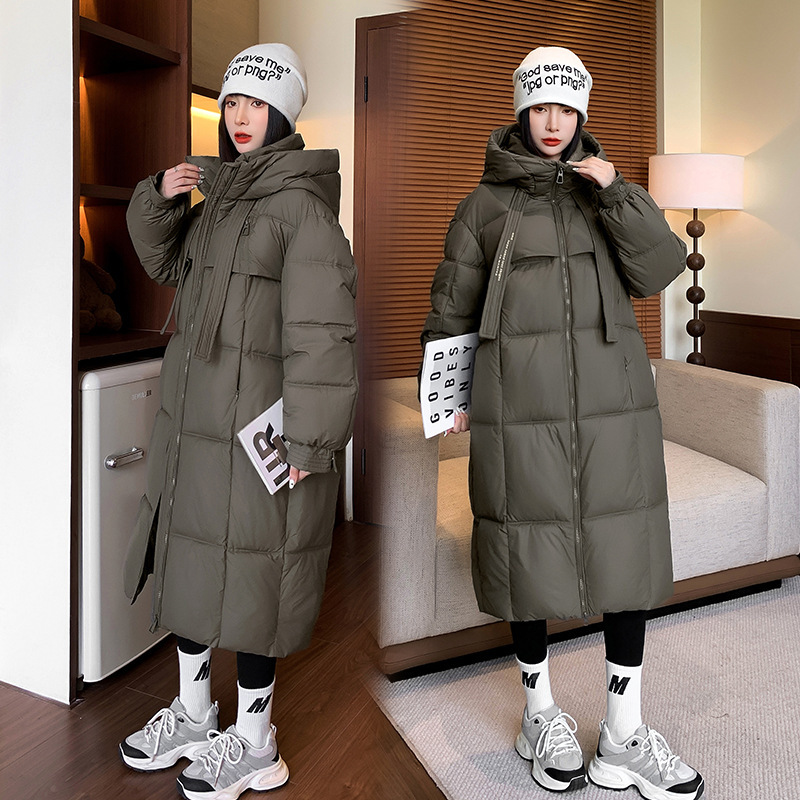 2025新款羽绒棉服女长款过膝棉衣韩版宽松面包服冬季棉袄外套加厚|undefined