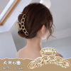 Metal retro crab pin, elegant big hairgrip from pearl, shark, South Korea, simple and elegant design