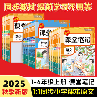 25 Autumn New Edition Classroom Notes for Grades 1, 2, 3, 4, 5, and 6, Chinese, Math, English, People's Education Edition Key Preview
