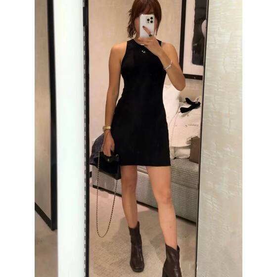 Nanyou Gaoding CH Home 25 Spring and Summer New Thin French Korean Knitted Sweater dress Women's Vest Long Skirt