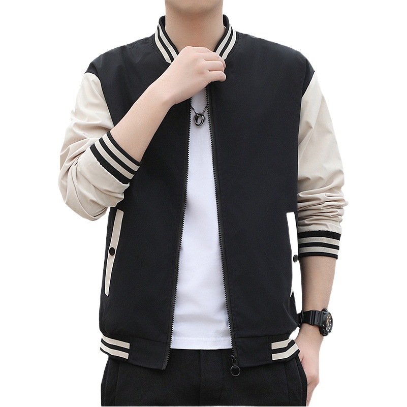 Chaqueta de Hombre Nueva de Primavera y Otoño 2025, Estilo Coreano, Chaqueta Casual Juvenil de Moda, Chaqueta de Béisbol con Cuello Alto, Ropa de Hombre