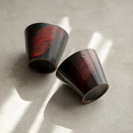 陶瓷手工主人杯茶杯品茗杯漆红茶碗功夫茶具茶盏中式普洱杯