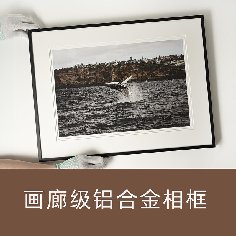Simple American Fine Edge Aluminum Alloy Photo Frame Narrow Edge Picture Frame Oil Painting Mounted Frame Elevator Advertising Frame Black Brushed Wholesale