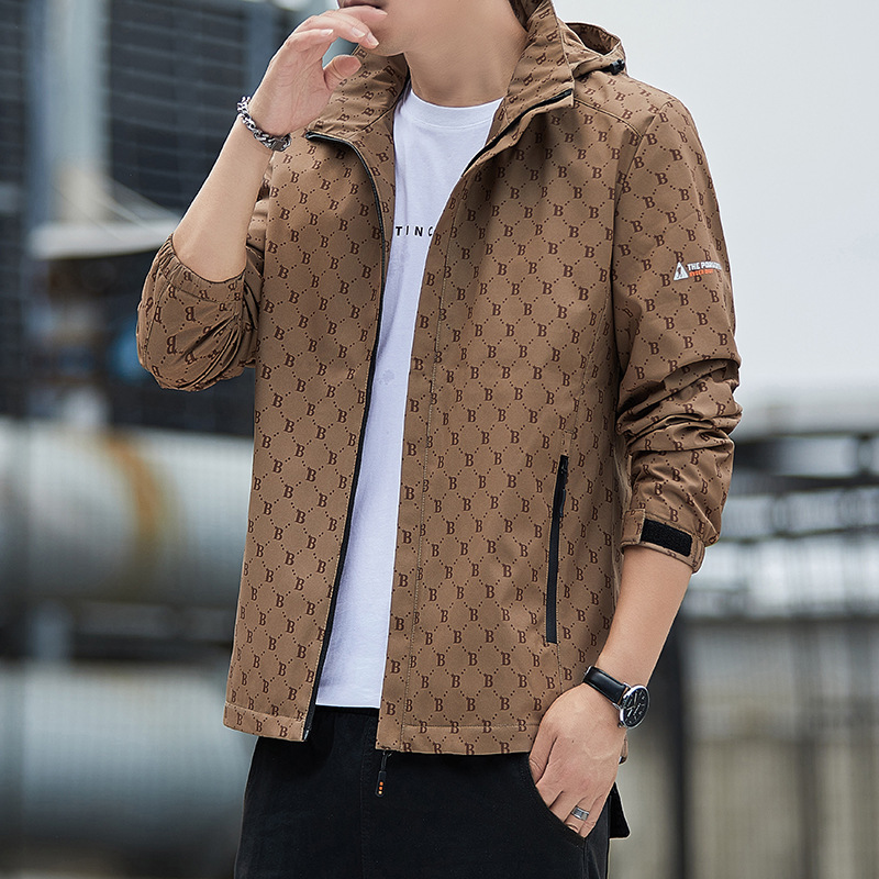 tumn Nuovo Uomo Giacca Tops Outdoor Casual Con Cappuccio Gioventù Abbigliamento Impermeabile_voghion.com