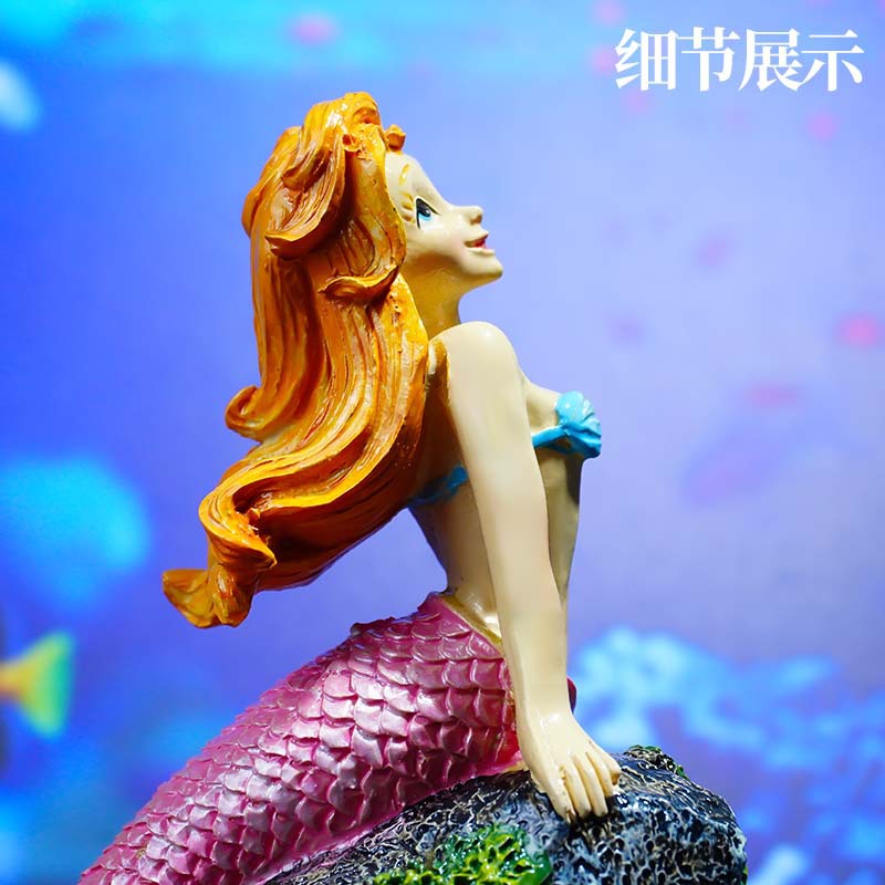 Decoración de peceras, decoración de acuarios, decoración de microescenas, playa, sirena, arrecife, princesa caracol al por mayor