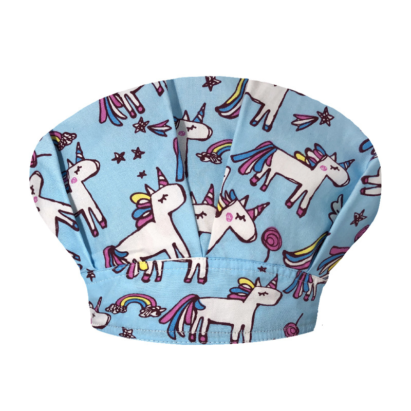 Tapa de operación directa de fábrica impresión femenina pequeño animal lindo sombrero de enfermera algodón salón de belleza odontología oral sombrero