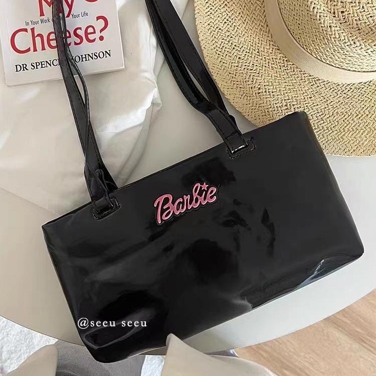 Barbie chica bolso de hombro brillante Mujer nicho diseño bolsa 2022 nuevo bolso horizontal axila baguette bolsa