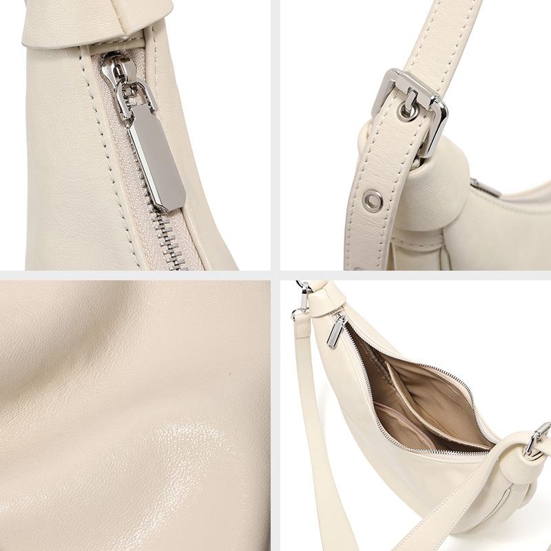 Echte Leder Schultertasche Damen Dumpling Tasche Für Business_voghion.com