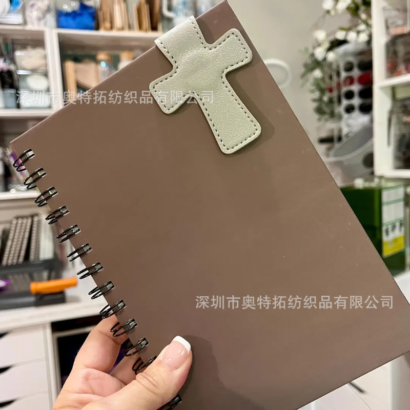 十字架皮革磁吸书签 读者阅读书籍页标记 可激光雕刻圣诞节书签|undefined