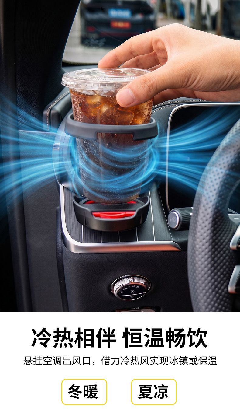 Cross-Border Wholesale of Mercedes-Benz's New Oval Cup Holder, Foldable Car Cigarette Holder Cup Holder for C-Class/Cle/Glc