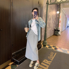 抽绳运动中长裙女小个子2025春夏新款松紧腰显瘦卫裙设计感半身裙