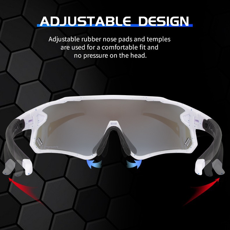 Lentes de Ciclismo Fotocromáticos de TR90 con Plaquetas Nasales Ajustables para Deportes al Aire Libre