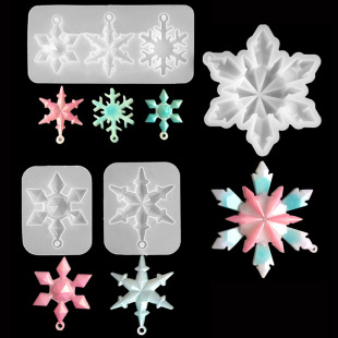 Christmas decoration snowflake pendant Crystal epoxy mold Christmas tree Bell deer snowman hat silicone mold