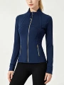 Navy blue gold zipper