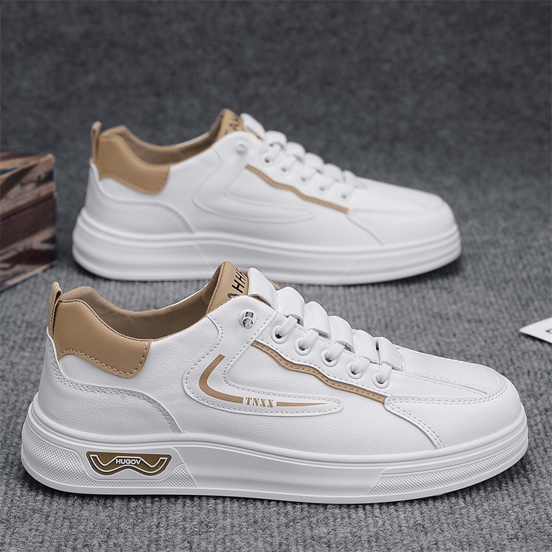 Zapatos de hombre 2025 nueva primavera casual universal zapatos de cuero de hombre un pedazo pequeño zapatos blancos zapatos deportivos de estudiantes de moda