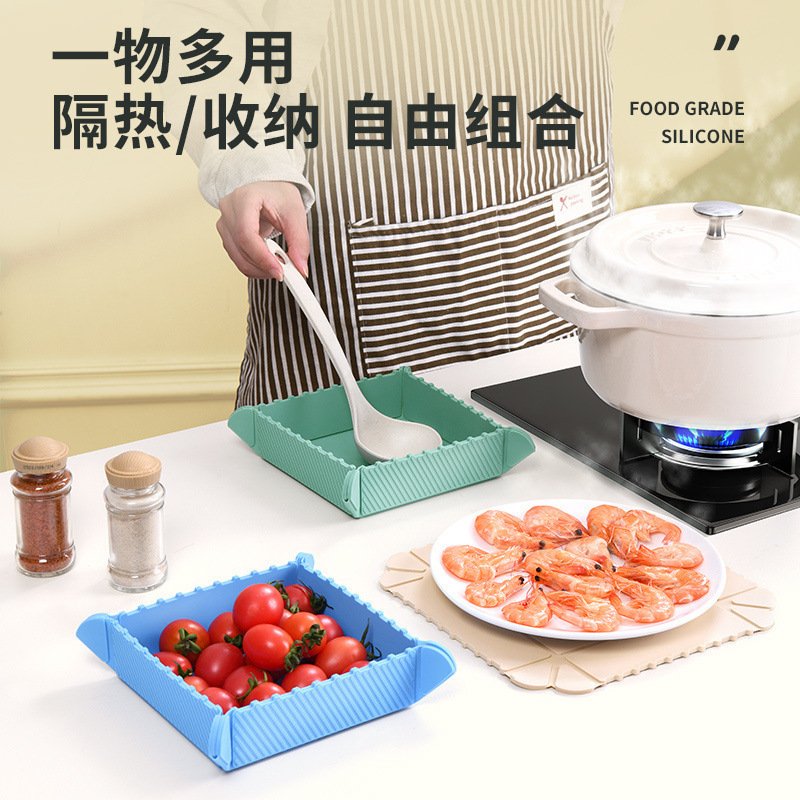 家庭用高温収納シリカゲル断熱マット折り畳み式食卓マット温かい料理皿マット土鍋スープ鍋パーマ防止|undefined