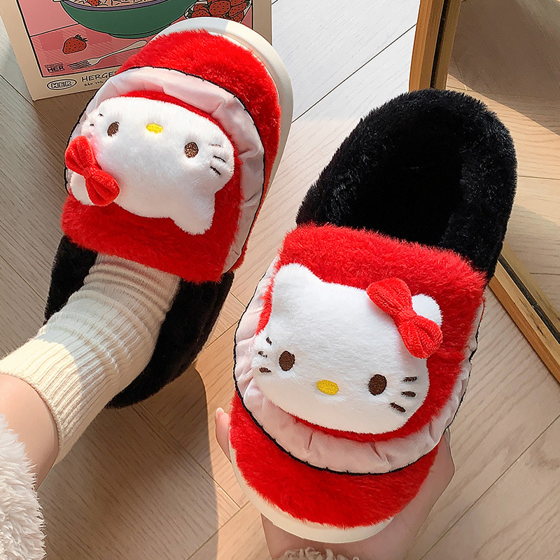 Sanliou invierno pareja zapatillas de algodón para mujeres cálidas en el hogar Kolomiga pelusa adorable bolsas EVA zapatos de algodón tacones