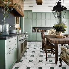 水刀马赛克大理石拼花酒店家装工装别墅装修轻奢复古现代风客餐厅