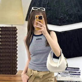 鼎版南油货~25夏季新品小香风条纹背心上衣女