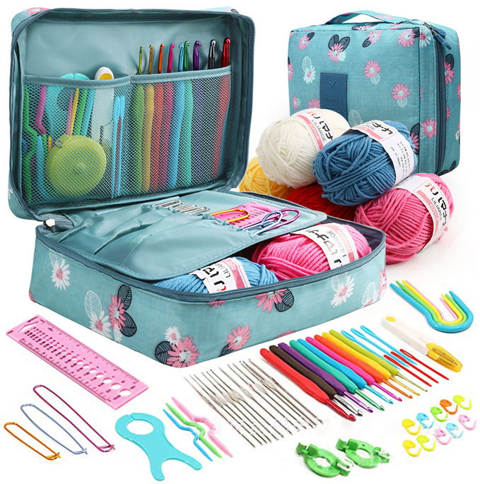 Soft Handle Crochet Tool Set for Hand Knitting Yarn Balls, Sweater Crochet, Bag, Doll, Hat Crochet Material Kit