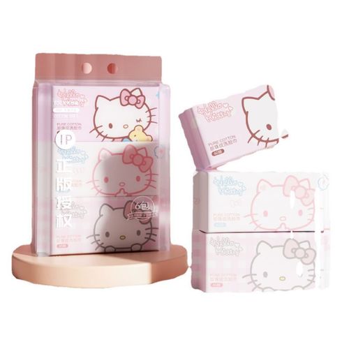 Sanrio Hello Kitty face towel disposable thickened pearl pattern cotton soft towel dry and wet dual-use facial cleansing towel wholesale