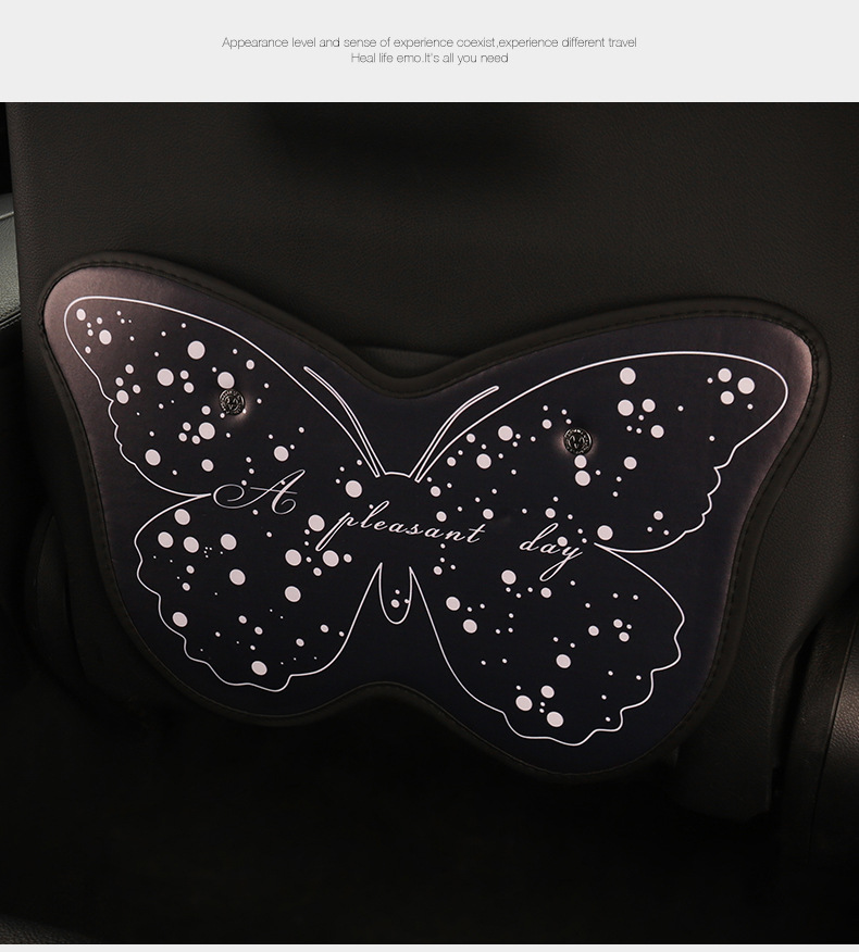 Black and White Bowknot Car Seat Back Anti-Kick Pad, Car Seat Back Anti-Dirt Pad, Rear Seat Anti-Kick Pad for Children