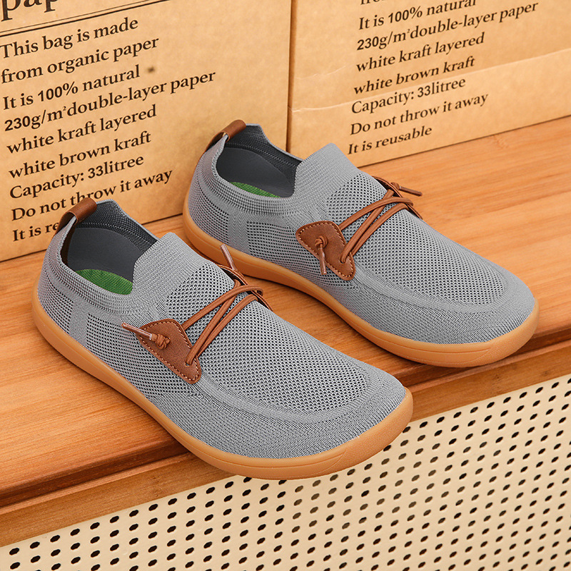 Cross-border Explosions Wide Last Sports Tide Shoes Outdoor Flying Woven Shoes Mesh Top Slip-on Lazy Shoes Fashion Breathable Casual Shoes