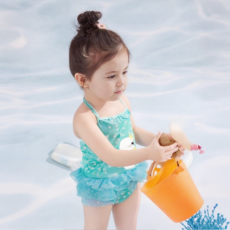 Traje de baño para niños traje de baño de princesa Linda para niñas traje de baño infantil para niños conjunto de tres piezas fábrica al por mayor