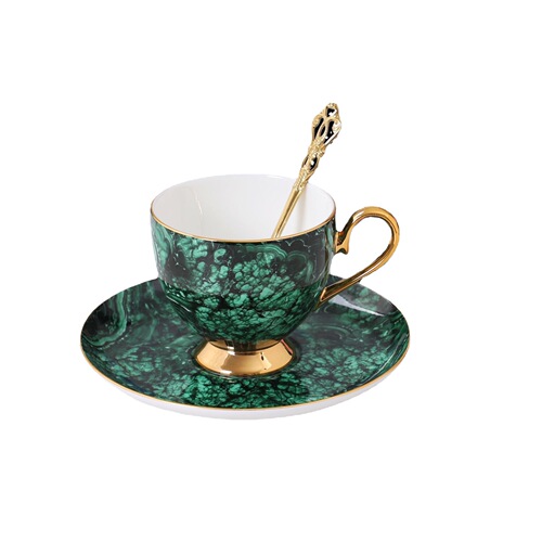 Nordic light luxury British bone china coffee cups and saucers, teapot, mugs, hotel club restaurant Western dinner plates, breakfast cups