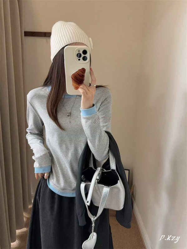 025慵懒风圆领卫衣女秋季新款薄款宽松韩版oversize女式上衣bf外|undefined