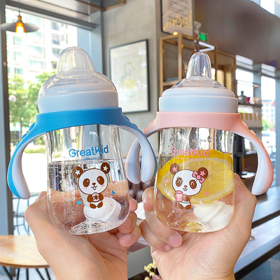 Guan Di tritan Infants Duckbill Feeding bottle children Water Training Cup baby Trainer Cup Handle