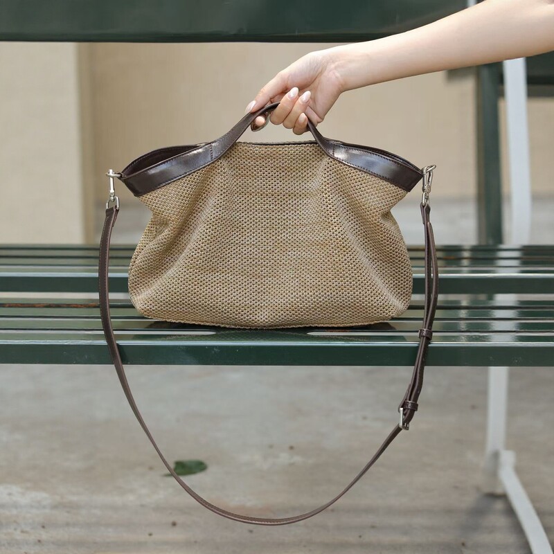 Hand-Woven Bag for Women 2025 New Model Large Capacity Hand-Carry Shoulder Tote Bag Simple Commuter Handbag Crossbody Bag