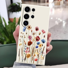 亚马逊爆款花卉硅胶手机壳适用三星S25保护套S23全包磨砂S22软壳