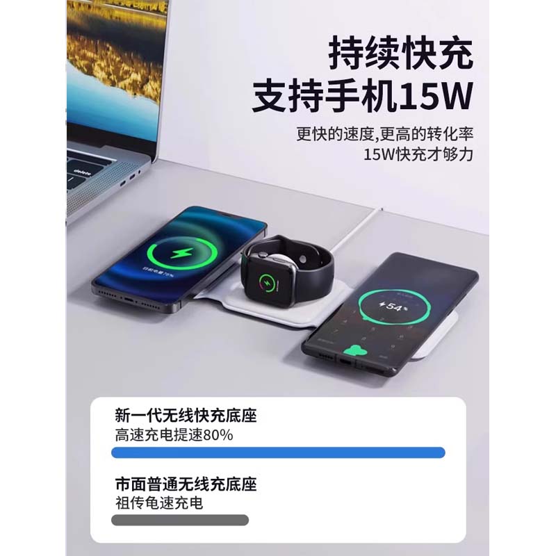 Tres en uno magsafe plegable typec cable de carga magnético teléfono móvil auricular reloj cargador inalámbrico soporte cargador