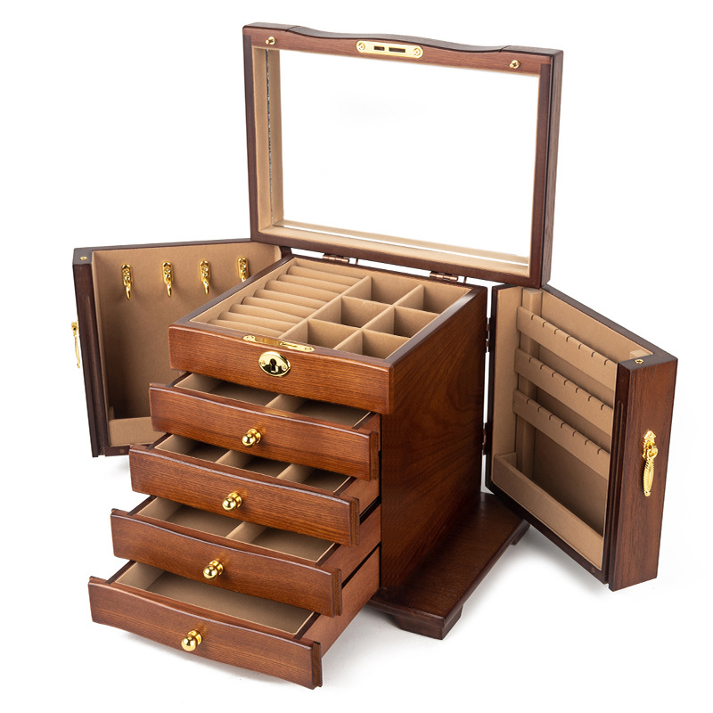 Upgraded five-layer full lock - antique color (brown lining)