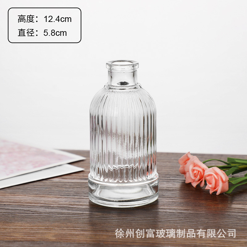 Luz de lujo simple retro mini jarrón de vidrio en vidrio de viento pequeño jarrón de flores flores flores secas flores decoración de oficina