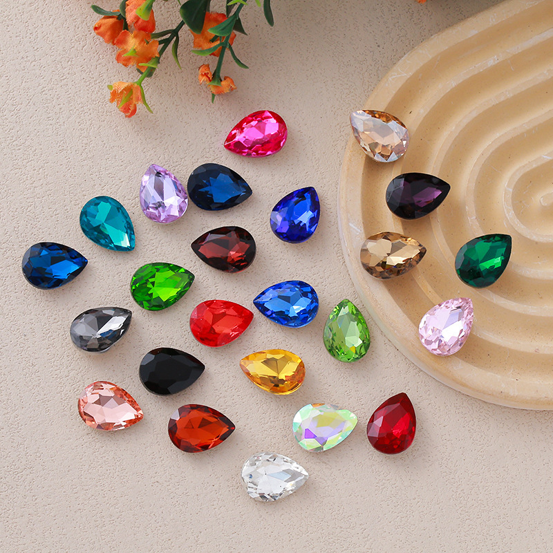 in stock wholesale drop-shaped sharp-bottomed special-shaped drill real silver-bottomed glass drill mobile phone case stick drill Yiwu in stock direct supply