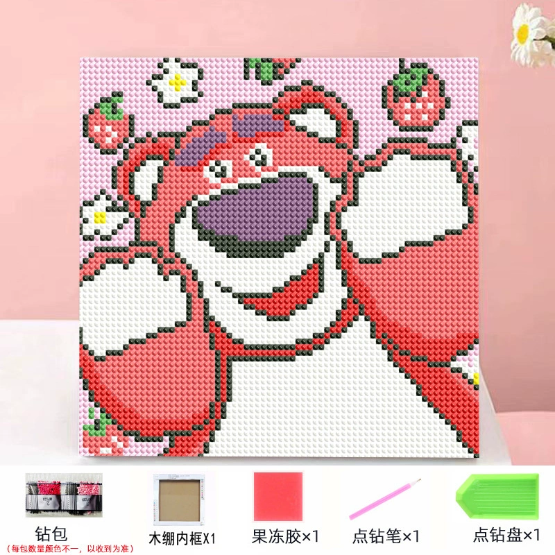Набор алмазной мозаики DIY Kuromi и мультфильмы 20×20 см, рамка-наклейка, детское творчество
