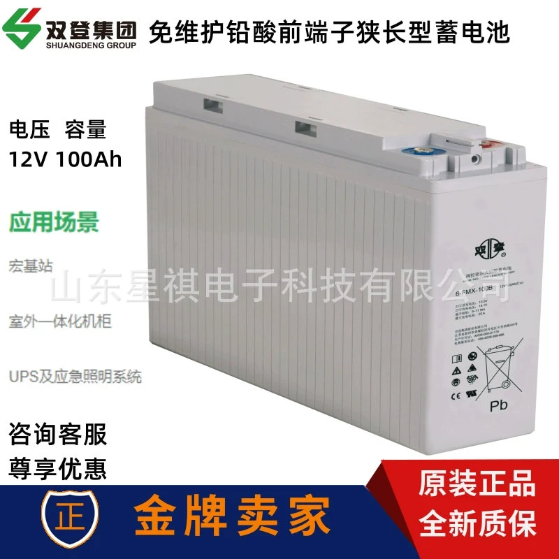 双登 [阀控密封铅酸蓄电池宏基站室外一体化机柜狭长电池6-FMX-190]