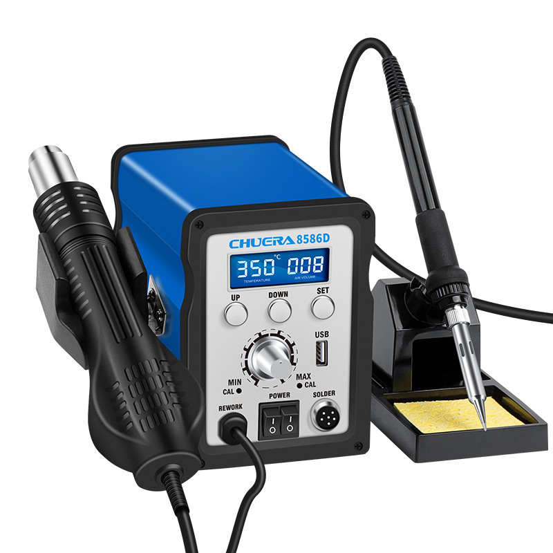 8586D拆焊台二合一双数显电子维修智能热风枪