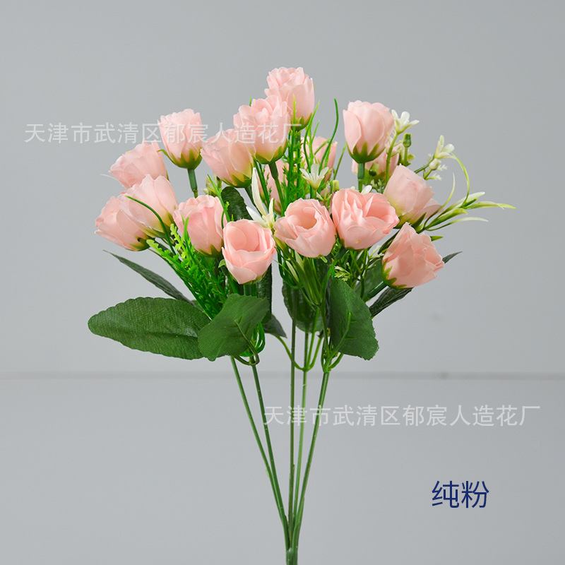 Ramo de rosas artificiales, flores artificiales, 18 coronas de tulipanes, arreglos florales, proyecto de jardinería, flores para decoración de centros comerciales