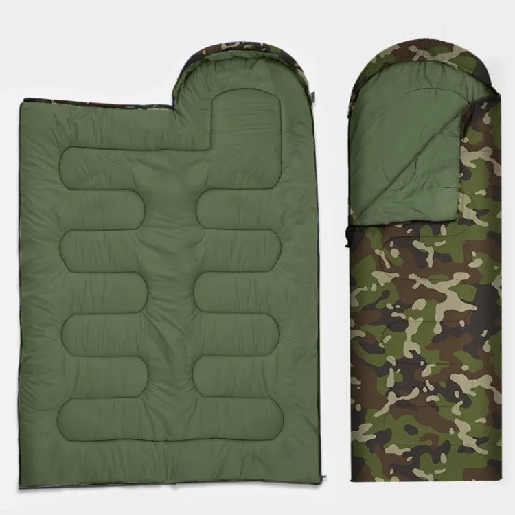 En stock emergencia camuflaje sucio impermeable adulto saco de dormir suministro directo de fábrica grupo edificio camping entrenamiento campamento al aire libre saco de dormir