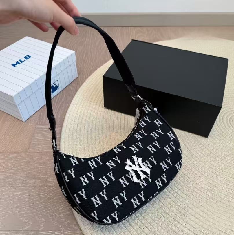 Korea MLB Underarm Bag 2025 New NY Embossed Fashion Versatile Shoulder Bag Luxury Handbag for Women - Thumbnail 6