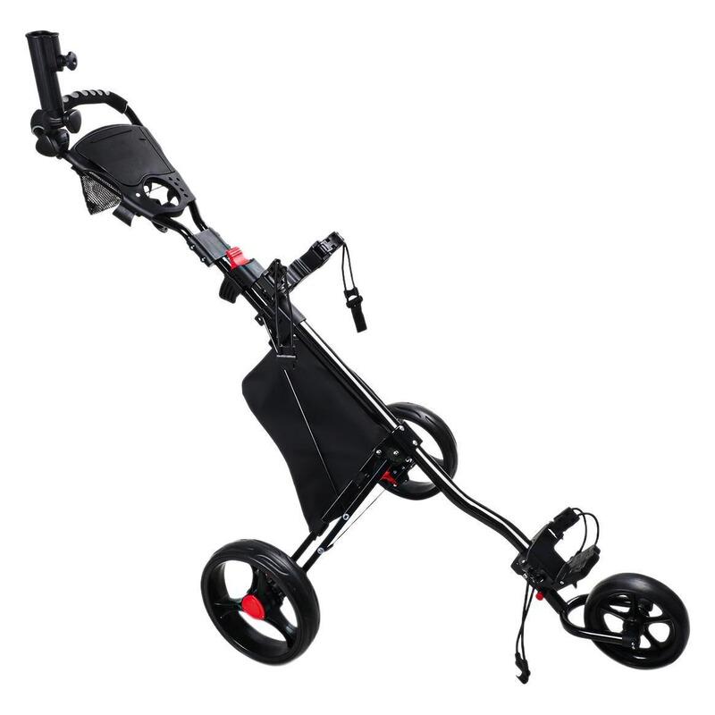 ゴルフカート三輪折り畳み可能アルミ合金手押し車携帯型カートgolf球場用品|undefined
