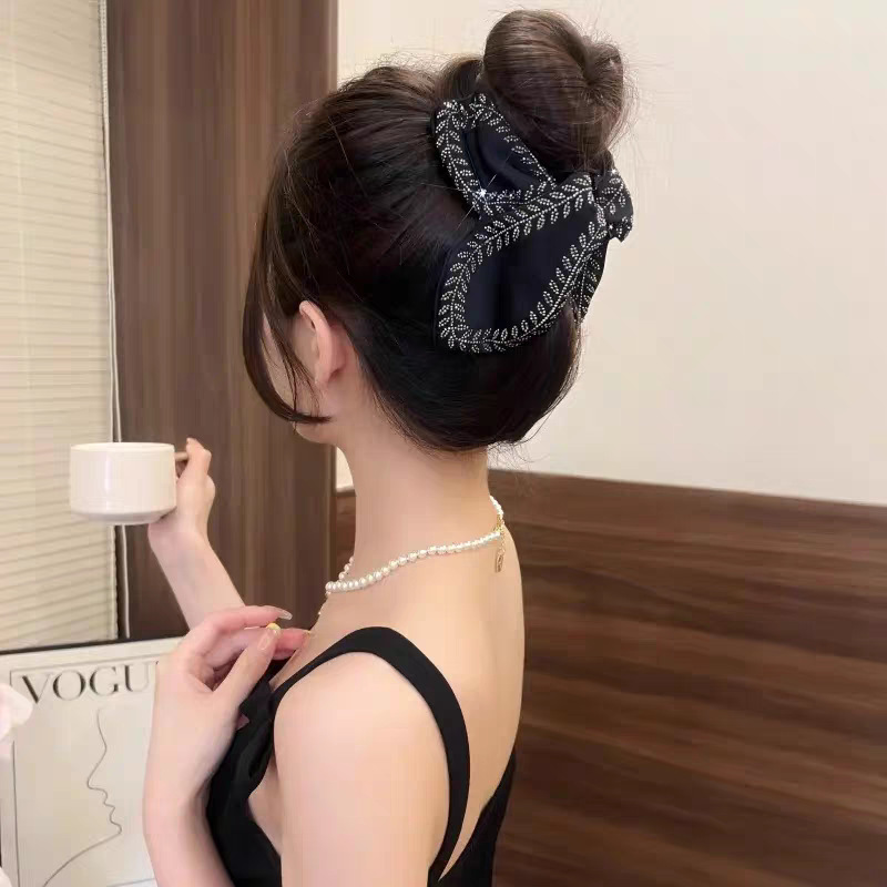 韩式设计感叶片麦穗鲨鱼夹百搭高级感发卡后脑勺发抓布艺头饰|undefined