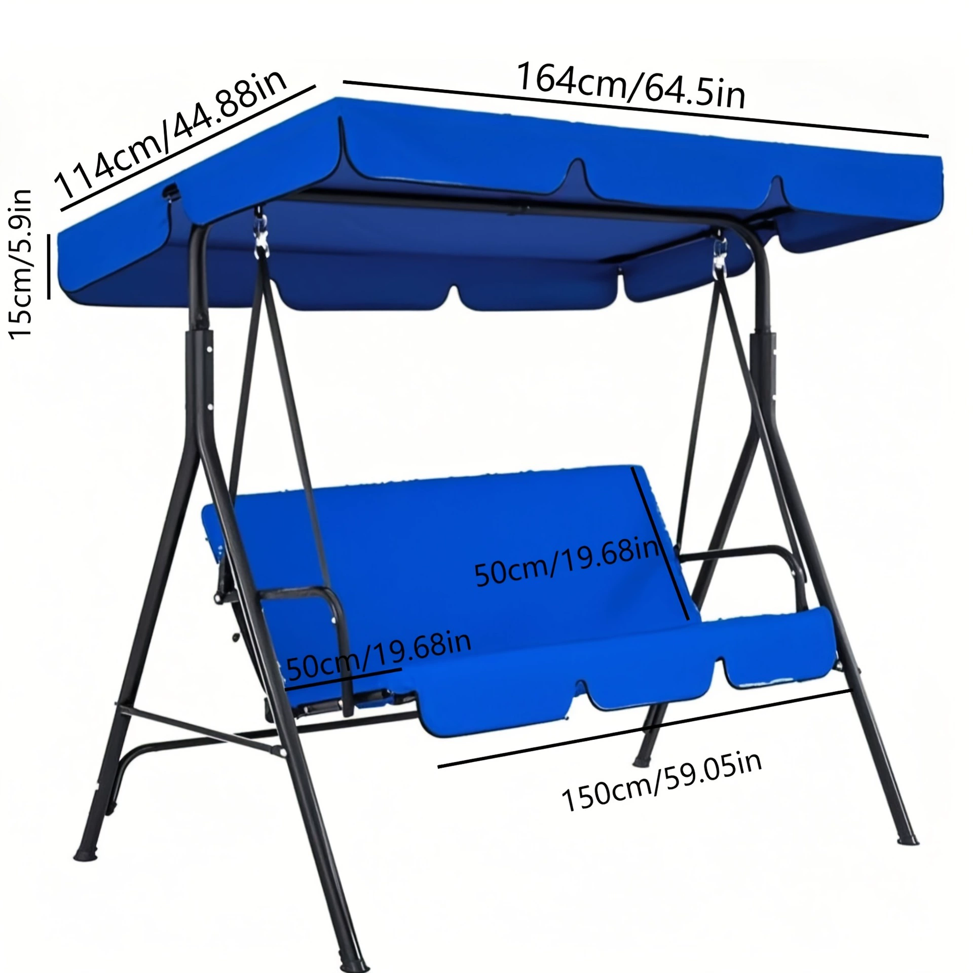 Новый садовый подвесной козырек для улицы, защита от солнца и водонепроницаемое серебряное кресло-качалка с верхней крышкой и садовой подушкой для сиденья