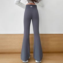 女童秋冬时尚鲨鱼裤女大童加绒微喇叭裤女孩秋装修身瑜伽裤打底裤