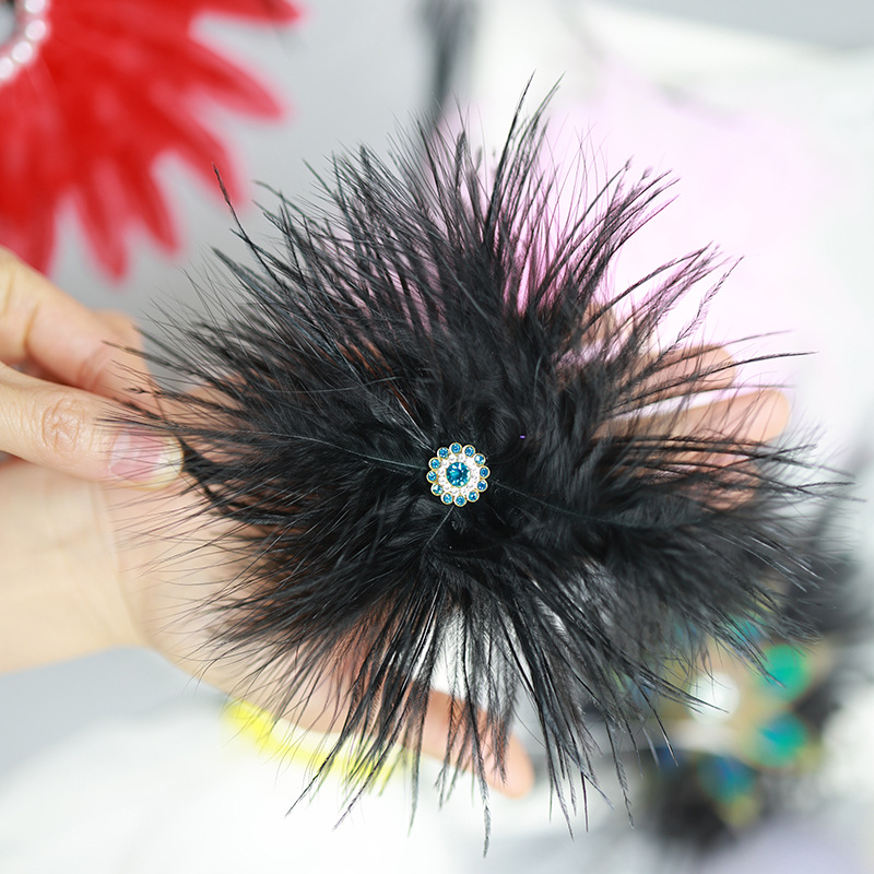 Plumas negras al por mayor diy materiales hechos a mano bolsas accesorios accesorios para niños jardín de infantes creativo curso de arte