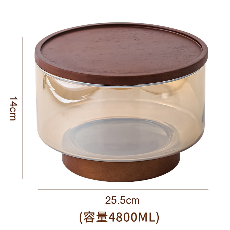 外贸热销橡木高白料玻璃果盘沙拉碗高脚水果盘客厅零食糖果干果盘|undefined
