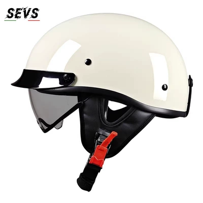 women, summer scooter half helmet, Motosiklet kaskı (dəbilqə) - milky-white-tea-mirror-m